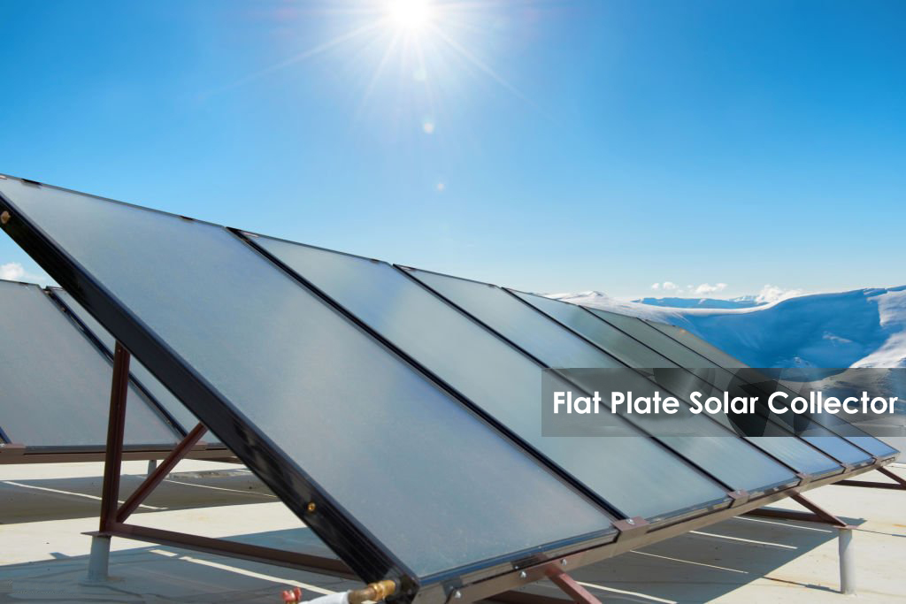 Solar water heating system with flat plate solar collector